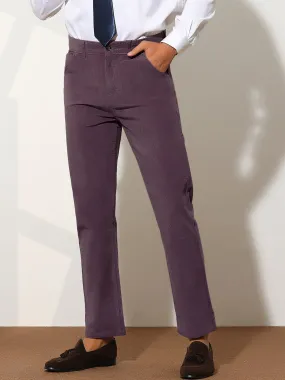 Corduroy Dress Pants for Men's Straight Fit Flat Front Work Office Trousers