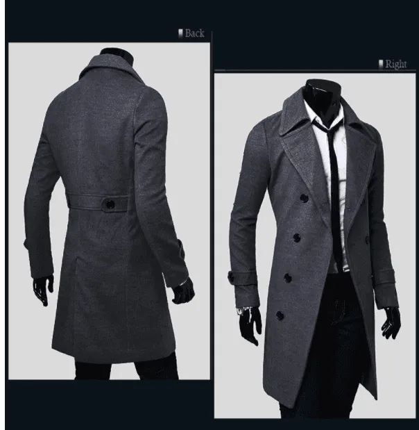 Long Aesthetic Trench Coat For Men