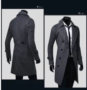 Long Aesthetic Trench Coat For Men