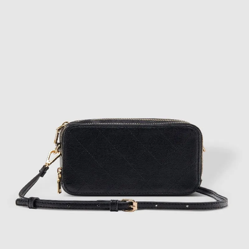 Louenhide - Cassidy Lizard Crossbody Bag - Black