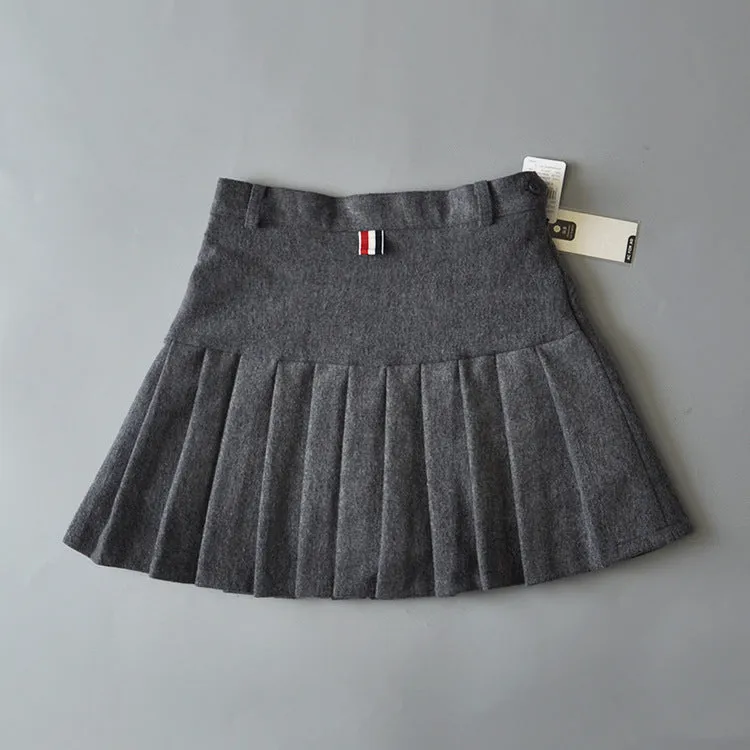 Slim Fit Winter Woolen mini skirt Tennis Pleated Skirt college style Warm Safety Pants
