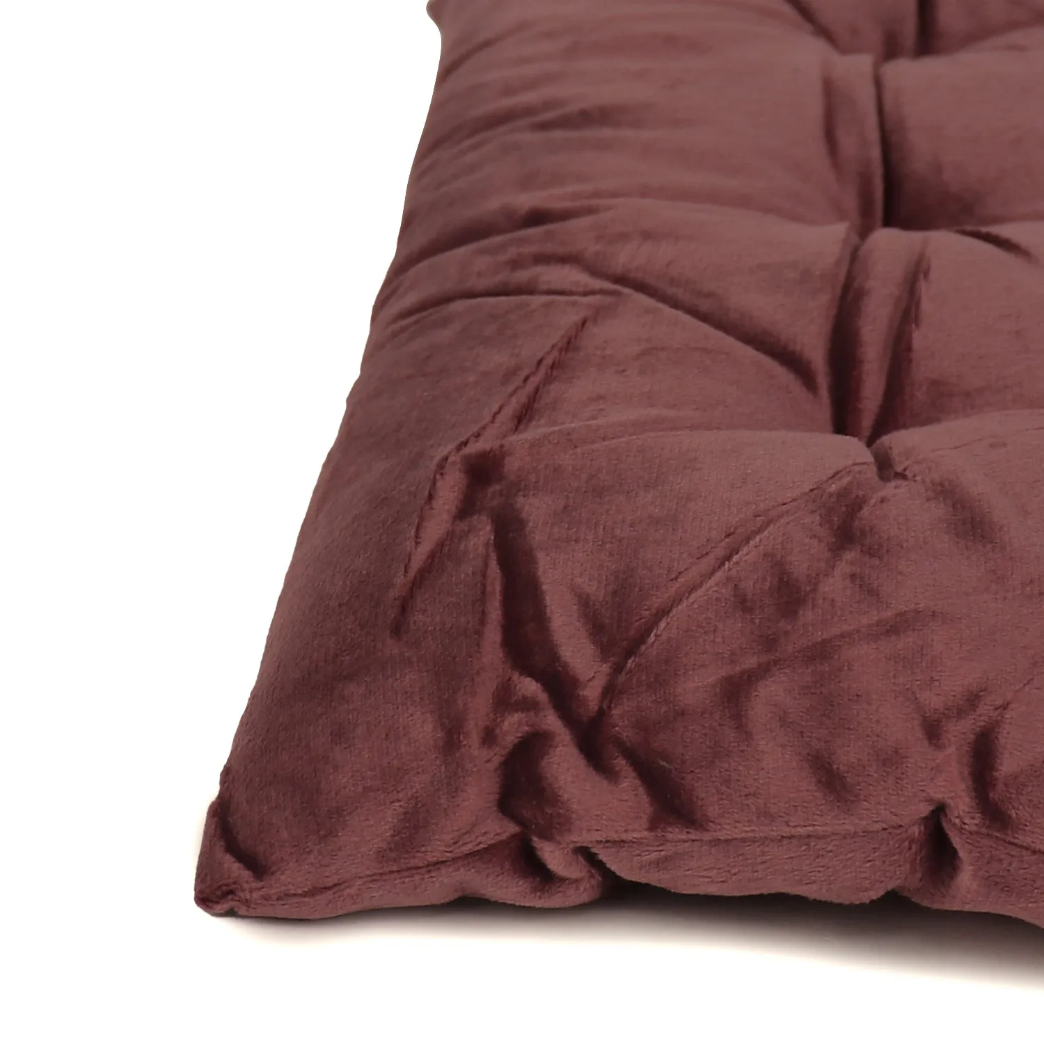 Velvet Slip Free Tufted  Chair Cushion Mauve 40x40cm - Pack of 2